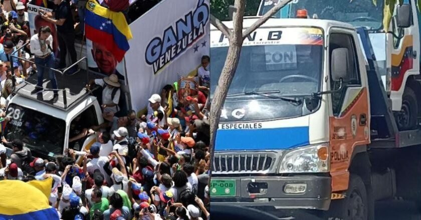 Autoridades venezolanas confiscan camión utilizado por María Corina Machado en mítines políticos